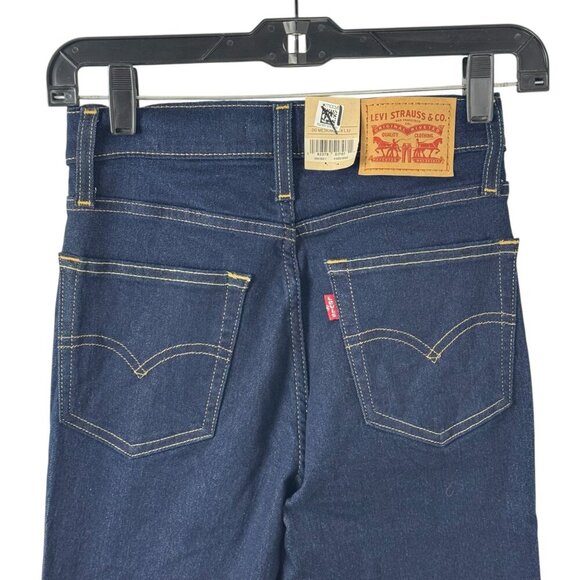 Levi's 724 High Rise Slim Straight Dark Wash Jean READ W24 L32 Casual Stretch - Picture 5 of 15